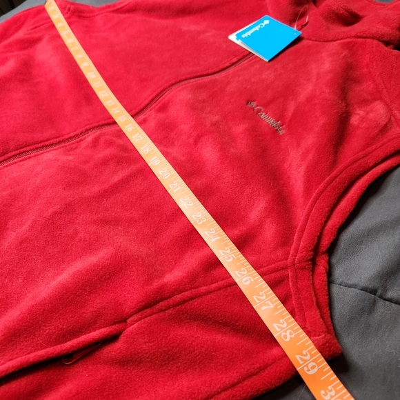 Columbia Red Zip Up Fleece Vest - Picture 3 of 6